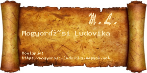 Mogyorósi Ludovika névjegykártya